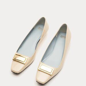 Frances Valentine Midge Flat Crinkled Leather, size 9.5